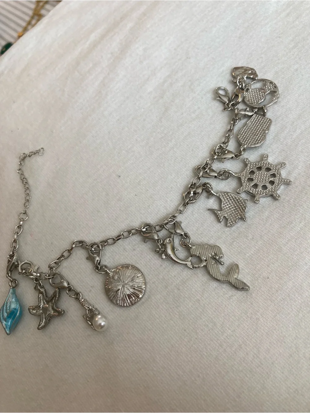 Ocean Sea Beach Charms Bracelet Mermaid Dolphins Nautical